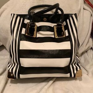 Black and white striped purse